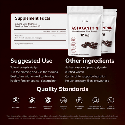 Arvia - Astaxanthin 12mg Softgels